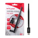 کارت شبکه USB (دانگل وای فای) دارای آنتن اکسترنال TSCO مدل TW 1010 با سرعت 150Mbps