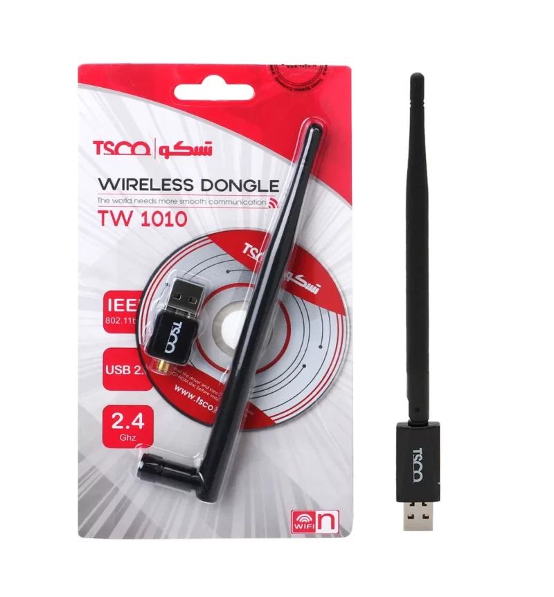 کارت شبکه USB (دانگل وای فای) دارای آنتن اکسترنال TSCO مدل TW 1010 با سرعت 150Mbps - تصویر 2