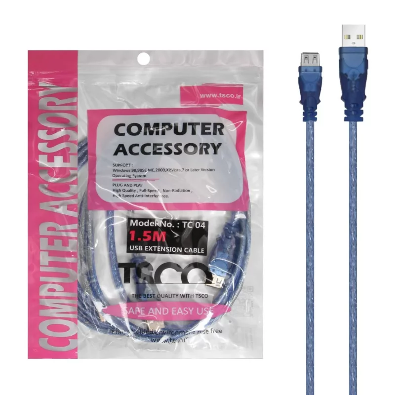 کابل افزایش طول TSCO USB مدل TC 04 با متراژ 1.5 متری - تصویر 2