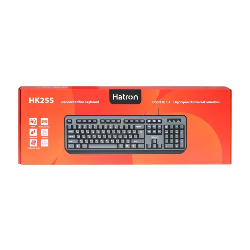 کیبورد باسیم Hatron مدل HK255 - مشکی - تصویر 6