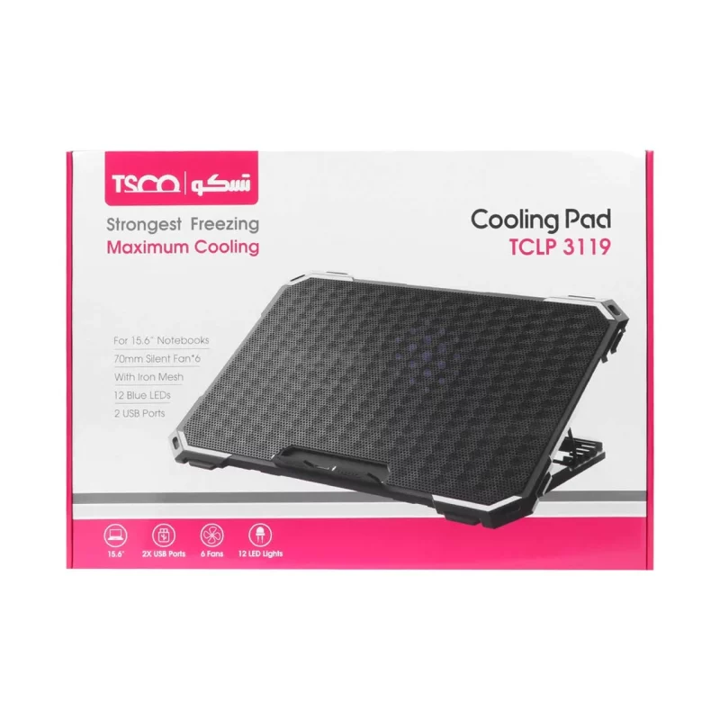 پایه خنک کننده (کول پد) لپ تاب 15.6 اینچی شش فن ال ای دی دار TSCO مدل TCLP 3119 - تصویر 9