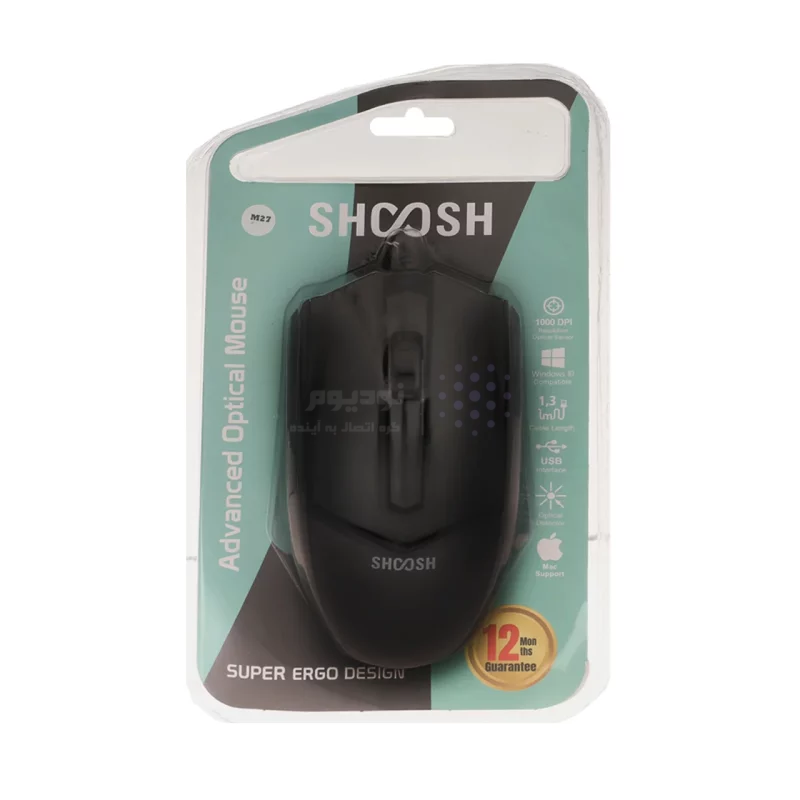 ماوس باسیم Shoosh مدل M27 - مشکی - SMO - تصویر 6