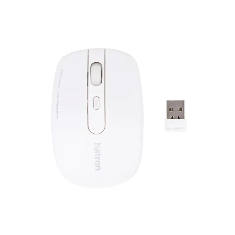 ماوس بی سیم Hatron مدل HMW112SL - سفید - تصویر 2