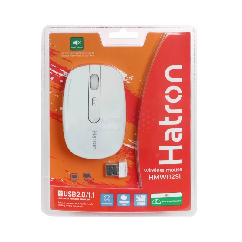 ماوس بی سیم Hatron مدل HMW112SL - سفید - تصویر 4