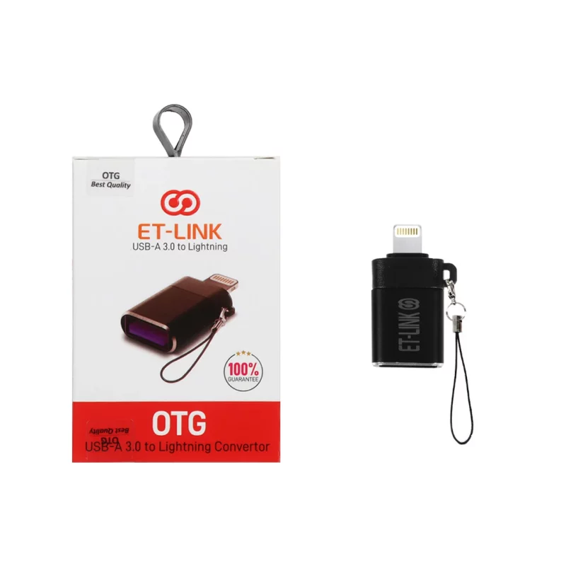 تبدیل ET-LINK USB3.0 OTG Lightning -مشکی - تصویر 2