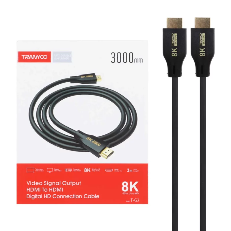 کابل 3 متری Tranyoo HDMI مدل T-G3 - مشکی - تصویر 2