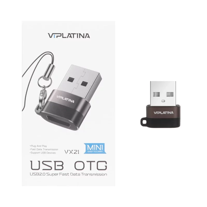 تبدیل VIPLATINA OTG Type-C مدل VX21 - مشکی (گارانتی 18 ماه تعویض نیکان همراه) - تصویر 2