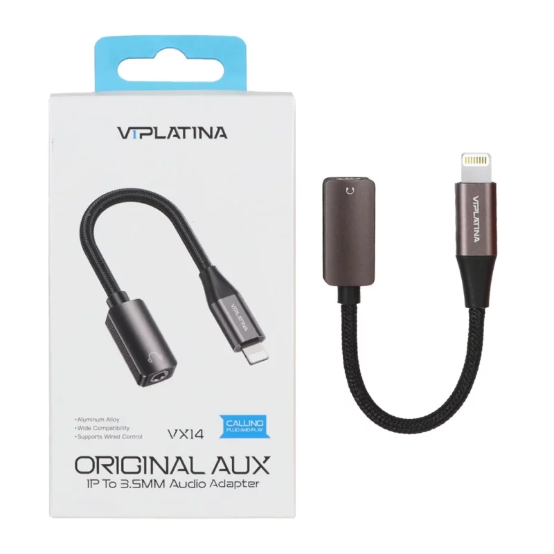 کابل تبدیل Lightning به جک 3.5 میلیمتری VIPLATINA مدل VX14 - مشکی (گارانتی 18 ماه تعویض نیکان همراه) - تصویر 2