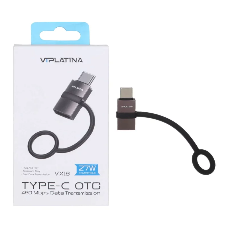 تبدیل VIPLATINA Lightning To Type-C مدل VX18 27W - مشکی (گارانتی 18 ماه تعویض نیکان همراه) - تصویر 2