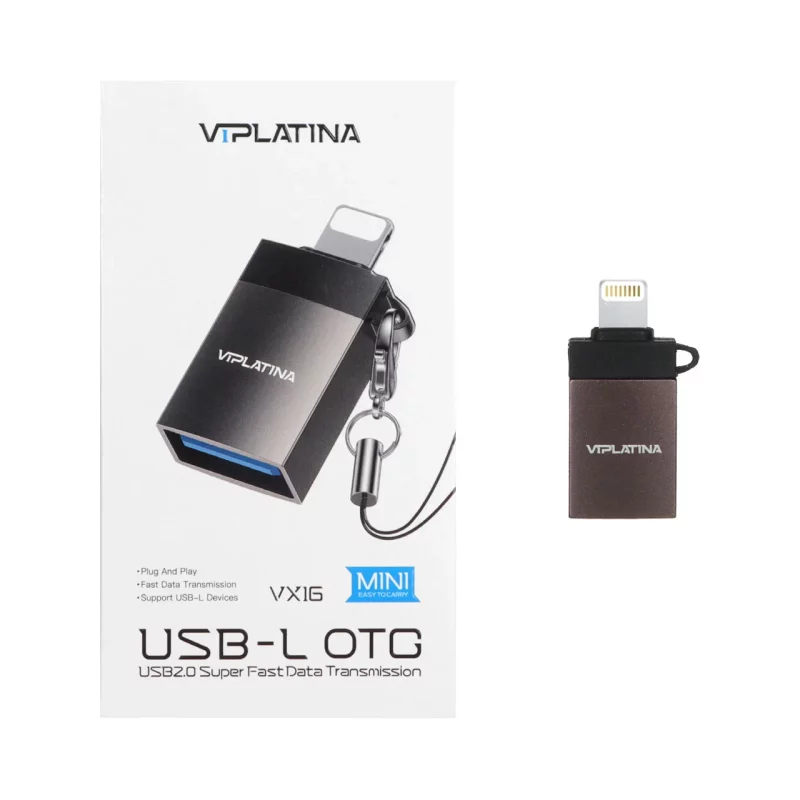تبدیل VIPLATINA Lightning to USB2.0 مدل VX16 - مشکی (گارانتی 18 ماه تعویض نیکان همراه) - تصویر 2
