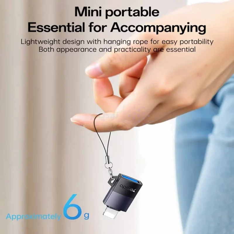 تبدیل Yesido Lightning To USB2.0 مدل GS32 - خاکستری (گارانتی 18 ماه تعویض نیکان همراه) - تصویر 6