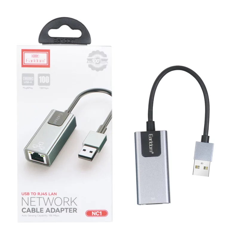 تبدیل Earldom USB To Ethernet مدل NC1 - مشکی - تصویر 2