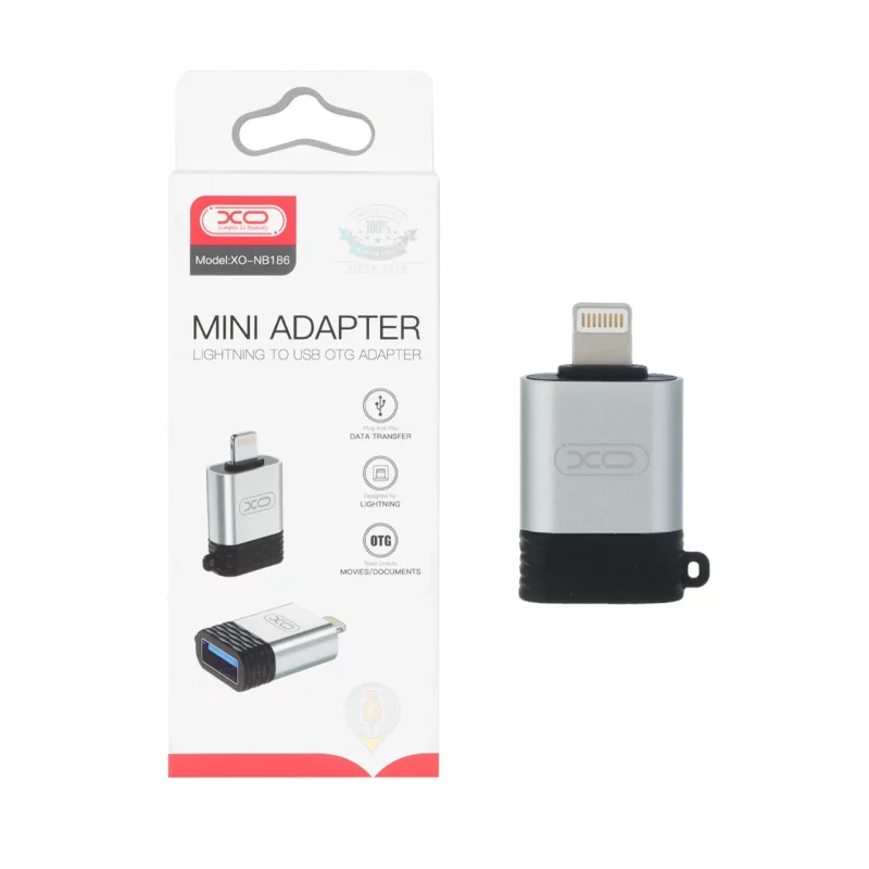 تبدیل XO Lightning To USB OTGمدل XO-NB186 - خاکستری - تصویر 2