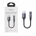 تبدیل Yesido USB به جک 3.5 میلیمتری مدل YAU46 - مشکی (گارانتی 18 ماه تعویض نیکان همراه)