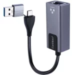 تبدیل Earldom USB & Type-C To Ethernet مدل ET-NC4 - خاکستری