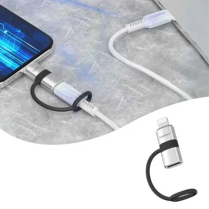 تبدیل Earldom Type-C To Lightning OTG مدل ET-OT102 - نقره ای - تصویر 3