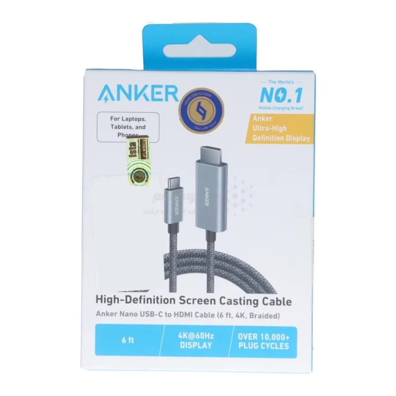 کابل ANKER Type-C To HDMI مدل A87E0H12 - مشکی (گارانتی 18ماهه حافظه طلایی ایستا) - تصویر 3