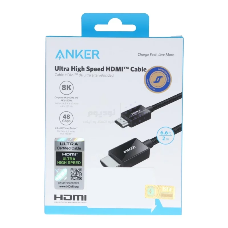 کابل 2.1 متری ANKER HDMI مدل A8743H11 - مشکی (گارانتی 18ماهه حافظه طلایی ایستا) - تصویر 5
