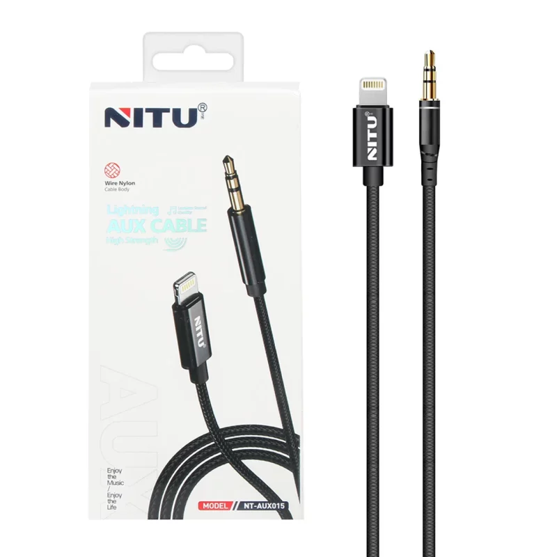 تبدیل NITU AUX TO Lightning مدل AUX015 - مشکی (گارانتی 18 ماه تعویض نیکان همراه) - تصویر 2