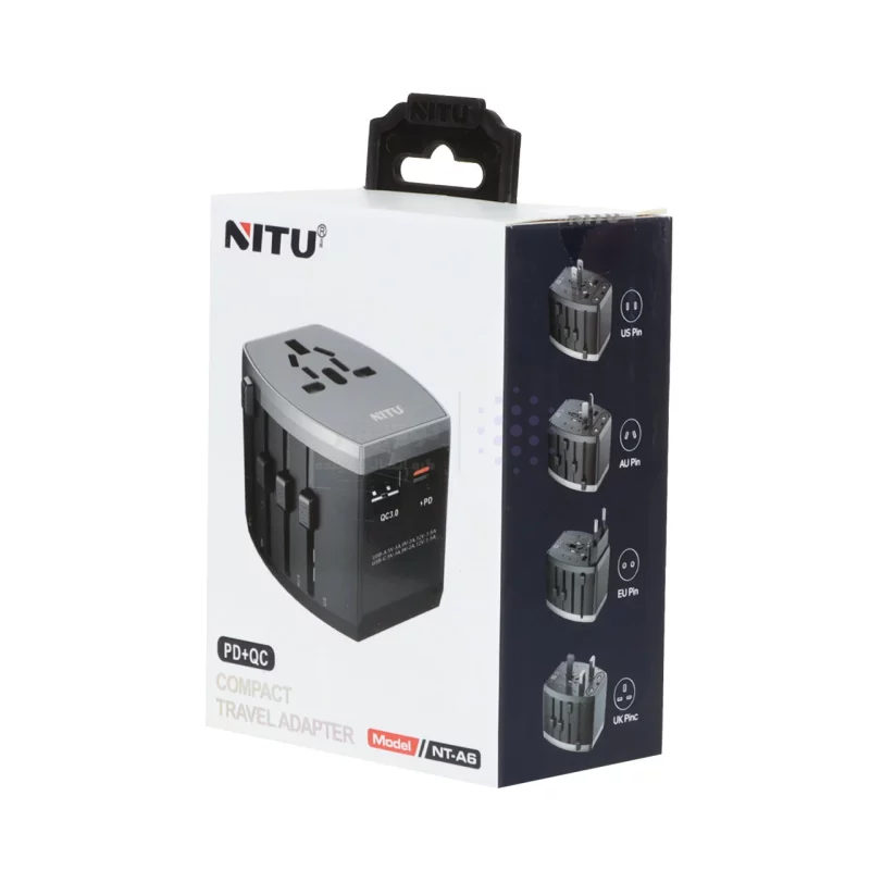 تبدیل برق 3 به 3 NITU مدل NT-A6 - مشکی (گارانتی 18 ماه تعویض نیکان همراه) - تصویر 9