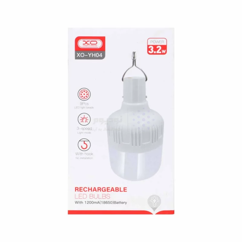لامپ شارژی XO LED قابلیت نوردهی 3حالته و گیره آویز مدل XO-YH04 - سفید - تصویر 4