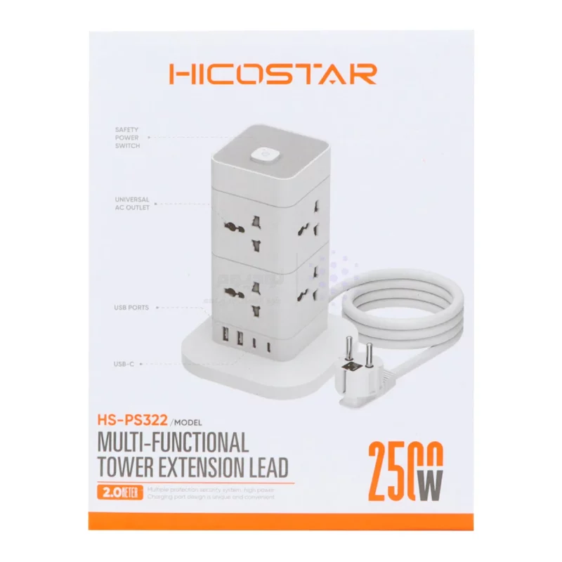 چندراهی برق Hicostar مدل HS-PS322 - سفید - تصویر 7