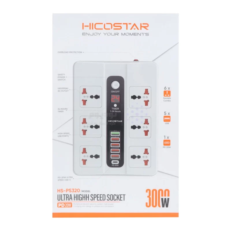 چندراهی برق Hicostar مدل HS-PS320 - سفید - تصویر 6