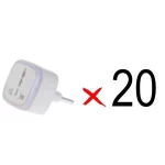 تبدیل برق 3 به 2 مدل M-03 - سفید - MMS - (RGB) (بسته 20 عددی)
