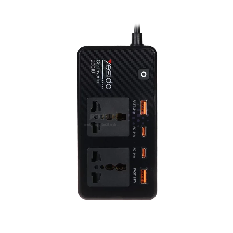 اینورتر خودرو Yesido مدل VC07 200W - مشکی (گارانتی 18 ماه تعویض نیکان همراه) - تصویر 3
