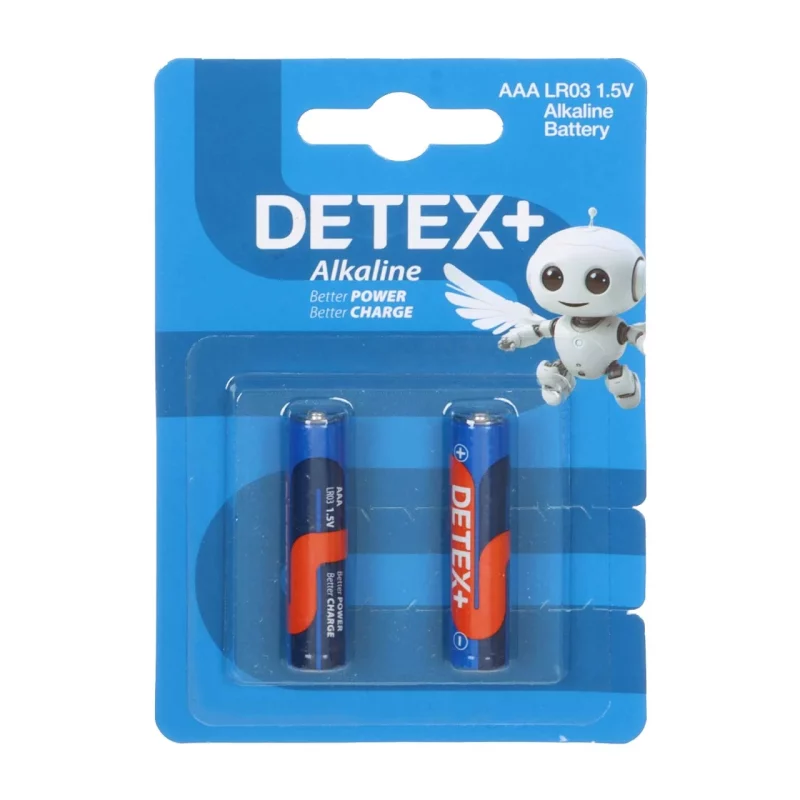 باتری نیم قلم Detex+ - AAA مدل Alkaline LR03 (بسته 2 عددی) - تصویر 2