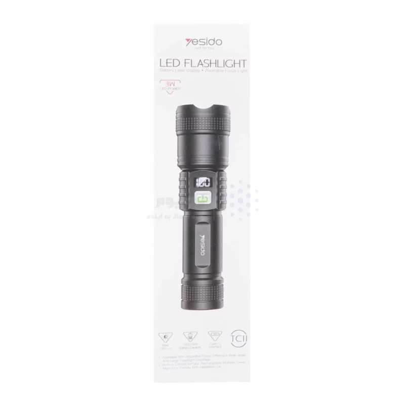 چراغ قوه تلسکوپی شارژی Yesido مدل TC11 - مشکی (گارانتی 18 ماه تعویض نیکان همراه) - تصویر 9