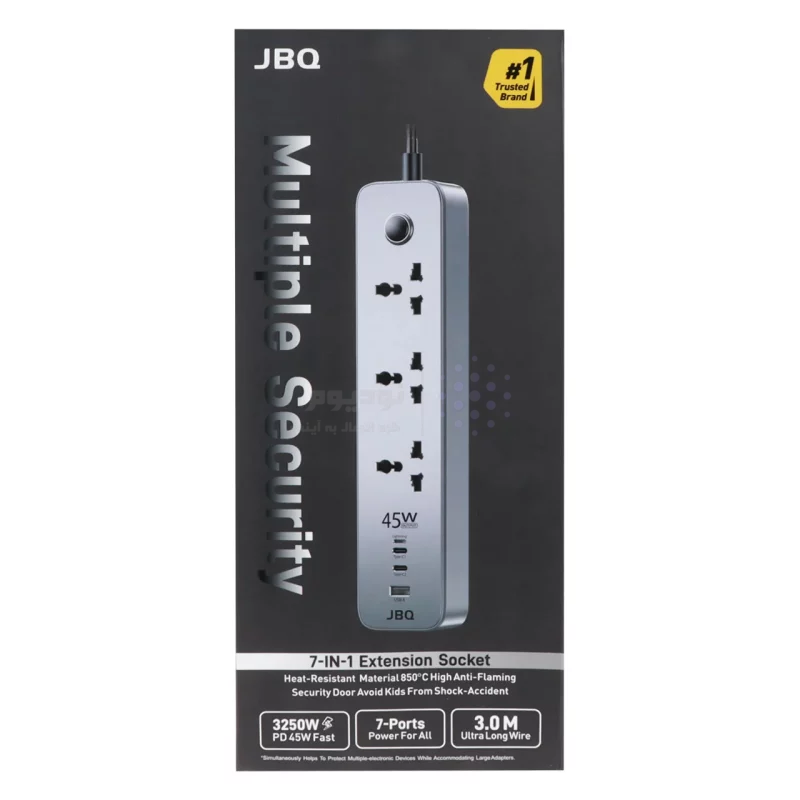 چندراهی برق JBQ مدل Multiple Security J725844 - مشکی (گارانتی یکساله رصاصی) - تصویر 5