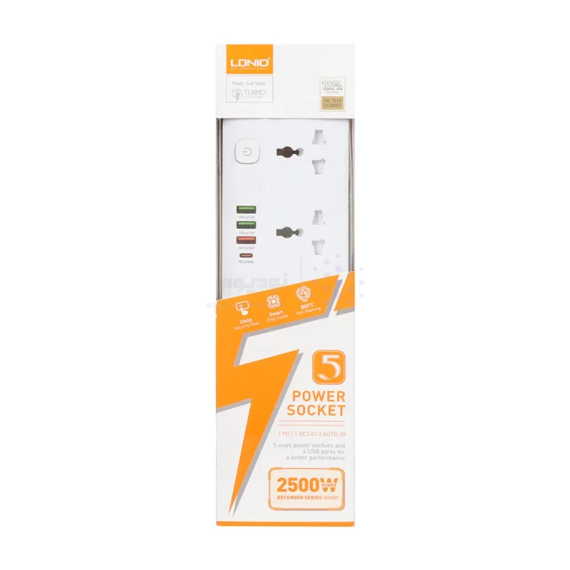 چندراهی برق 5 خانه LDNIO مدل SC5415 - سفید - تصویر 7