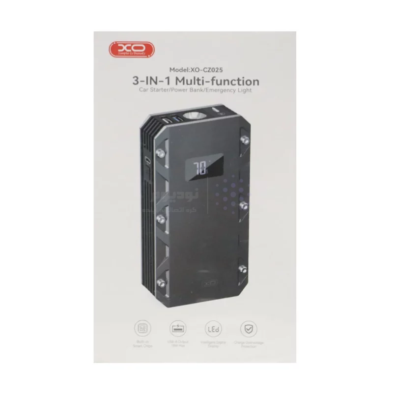 جامپ استارتر خودرو و پاوربانک18W فست شارژ XO 10000mAh مدل XO-CZ025 - مشکی(دارای چراغ LED) - تصویر 7