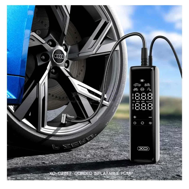 پمپ باد XO مدل XO-CZ017 - مشکی (دارای چراغ قوه LED) - تصویر 6