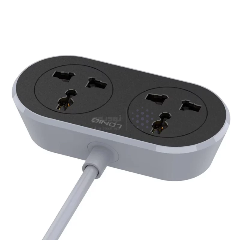 چندراهی برق 2 خانه LDNIO مدل SC2018-5M 2500W - خاکستری - تصویر 4