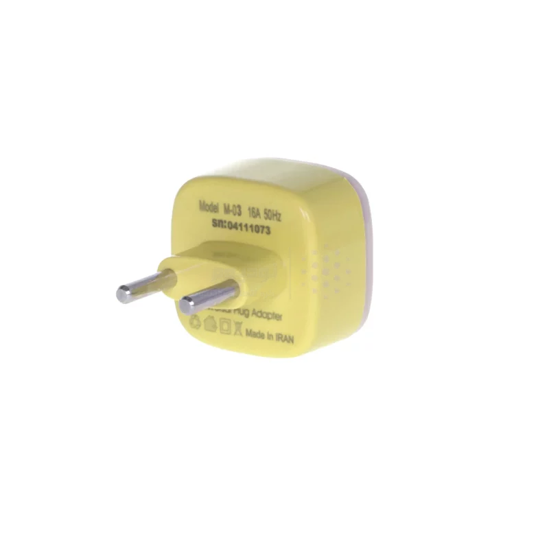 تبدیل برق 3 به 2 مدل M-03 - زرد - MMS - تصویر 3