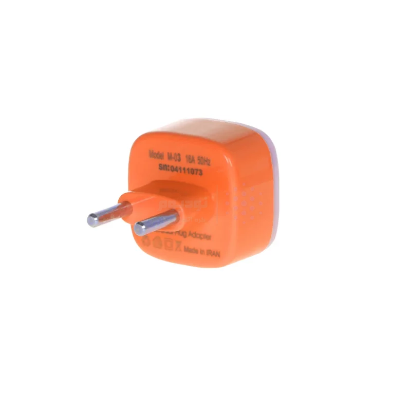 تبدیل برق 3 به 2 مدل M-03 - نارنجی - MMS - تصویر 3
