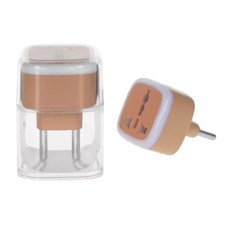 تبدیل برق 3 به 2 مدل M-03 - قهوه ای - MMS - تصویر 2