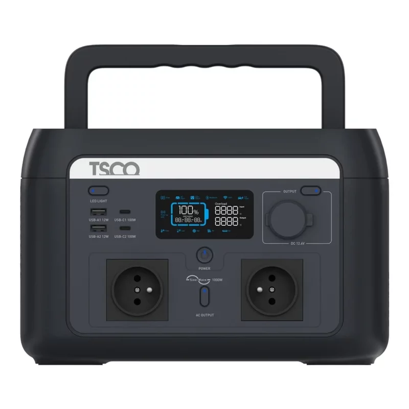 پاور استیشن TSCO 12000mAh مدل TST 1000 1000W - مشکی - تصویر 2