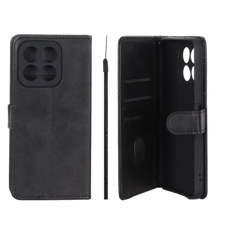 کیف موبایل مگنتی Crystal داخل مخمل Honor X6b - مشکی - تصویر 2