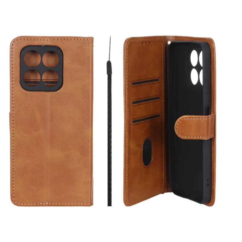 کیف موبایل مگنتی Crystal داخل مخمل Honor X8a - عسلی - تصویر 2