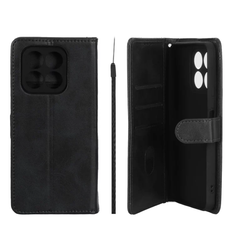 کیف موبایل مگنتی Crystal داخل مخمل Honor X8a - مشکی - تصویر 2