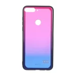 قاب XO مات دو رنگ Huawei Y7 2018 / Y7 Prime 2018 - آبی کاربنی صورتی