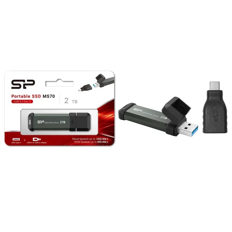 هارد Silicon Power Portbale SSD MS70 USB3.2 Type-C - 2TB - مشکی (گارانتی متین) - تصویر 2