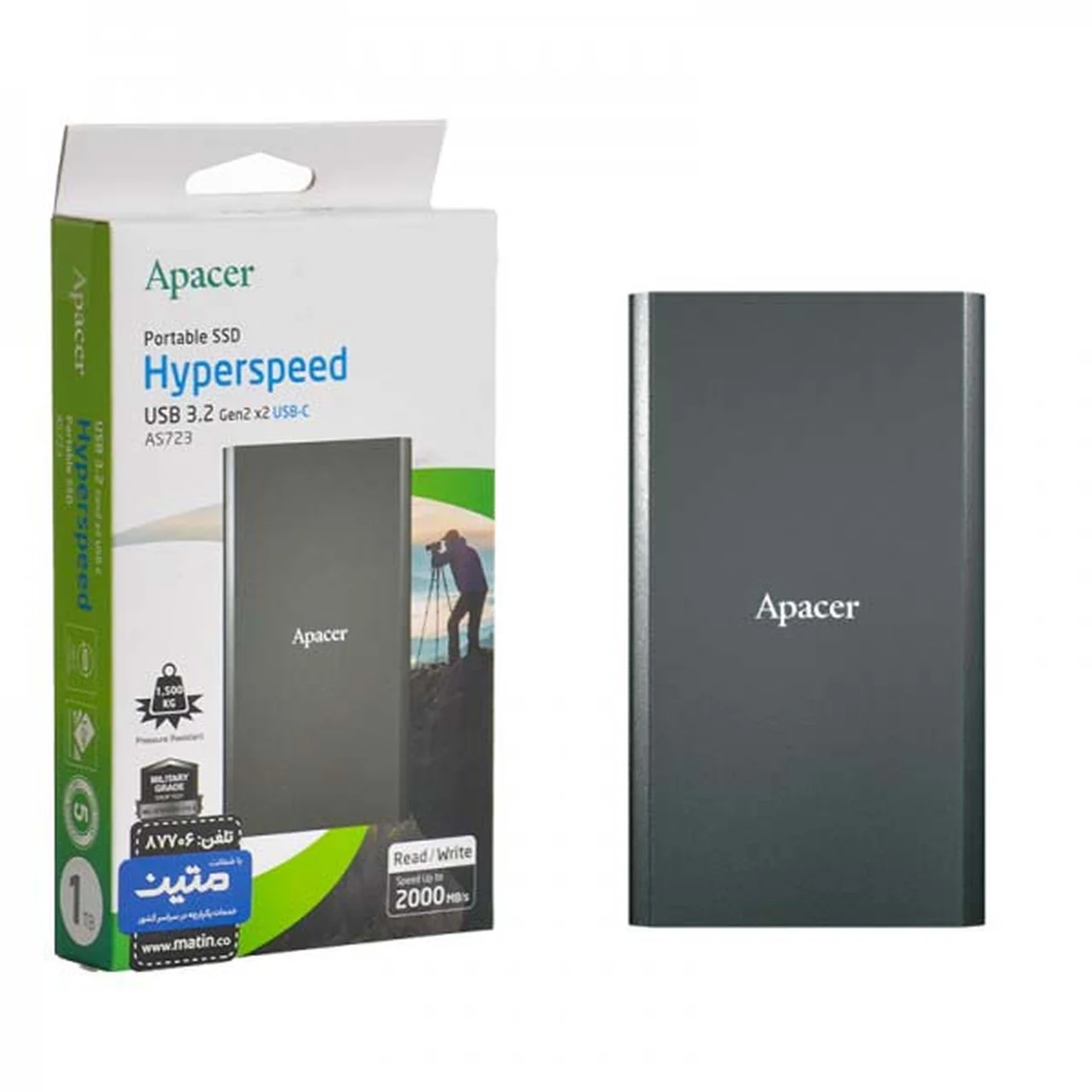 12759-1735674-1 هارد Apacer SSD مدل AS723 Hyperspeed ظرفیت 512GB - مشکی (گارانتی متین) - تصویر 1