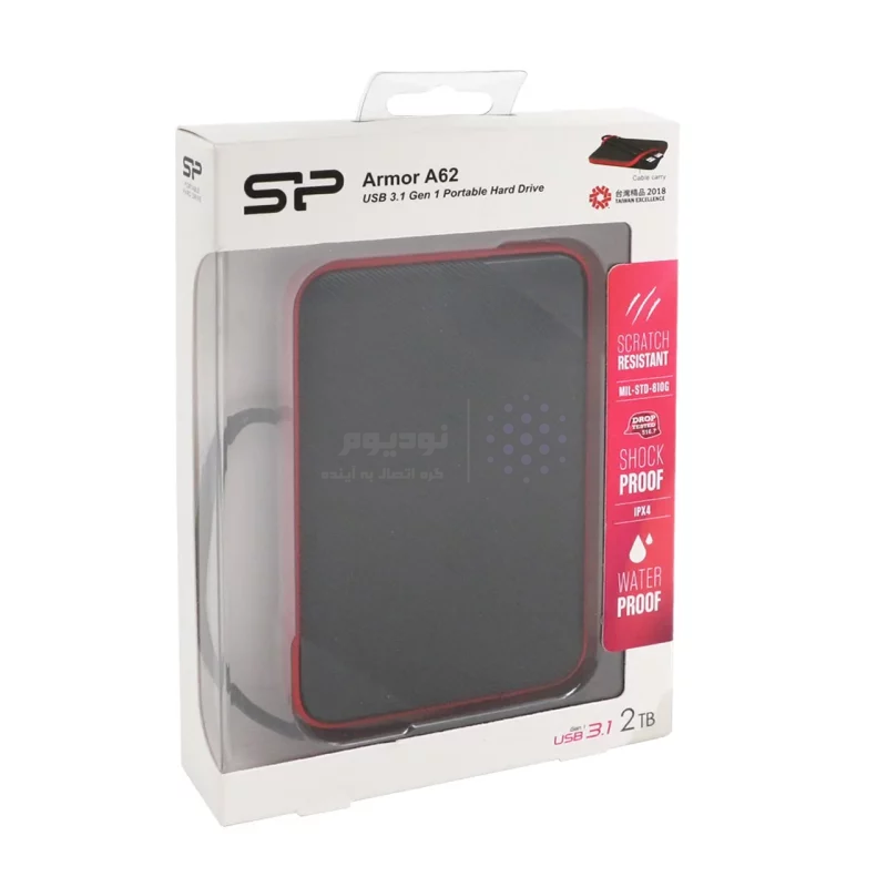 هارد اکسترنال silicon power USB3.2-2TB مدل Armor A62 مشکی - تصویر 4
