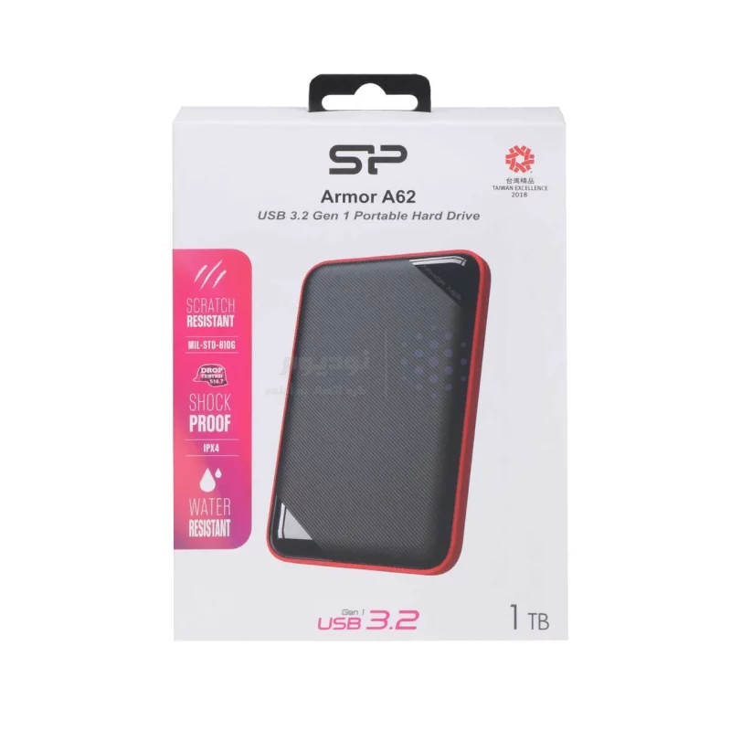 هارد اکسترنال silicon power USB3.2-1TB مدل Armor A62-مشکی قرمز - تصویر 7