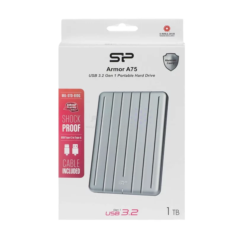 هارد اکسترنال Silicon Power USB3.2 مدل Armor A75 ظرفیت 1TB- نقره ای - تصویر 4