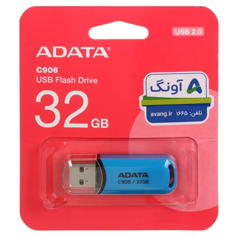 Adata C906 USB 2.0 Flash Memory - 32GB (گارانتی پنج ساله آونگ) آبی - تصویر 2
